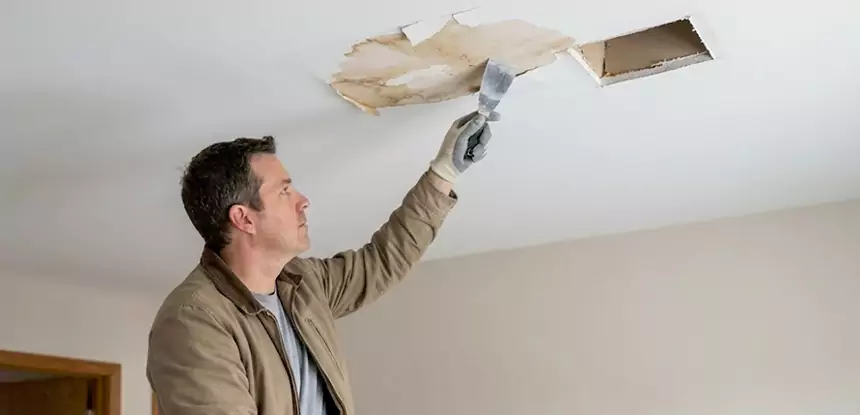 Ceiling Water Stain and Drywall Repair in Cumming